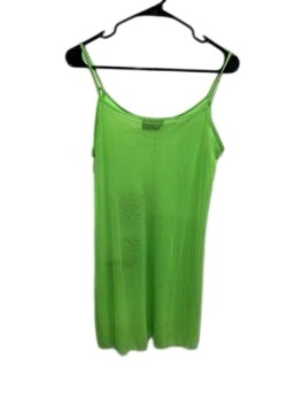 Madalana Neon Green Sheer Mesh Slip Dress Spaghetti Strap Festival Rave Club